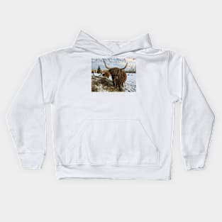 Scottish Highland Cattle Cow 2309 Kids Hoodie